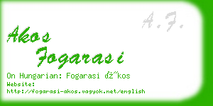 akos fogarasi business card